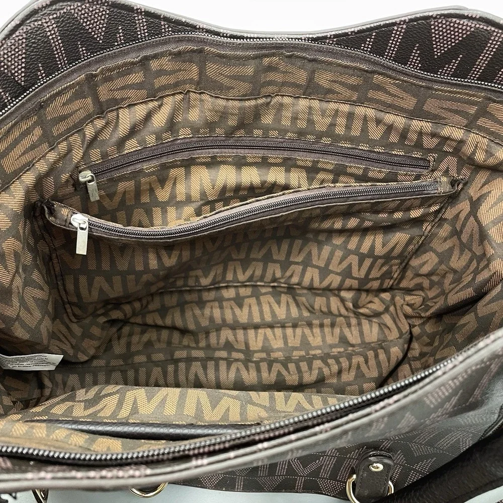 MKF Collection by Mia K Signature Fula Tote Bag Satchel Crossbody Brown